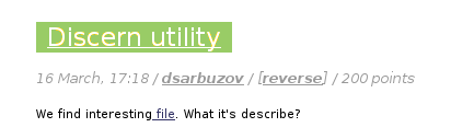 RuCTF 2012 - Discern utility - task description