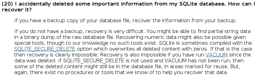 CodeGate CTF 2012 - Forensics #3 - SQLite deleted data FAQ