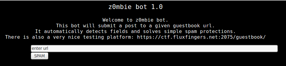 Hack.Lu CTF 2012 - Spambot - bot control website