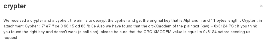 CScamp CTF 2012 - Crypt 300 - task description