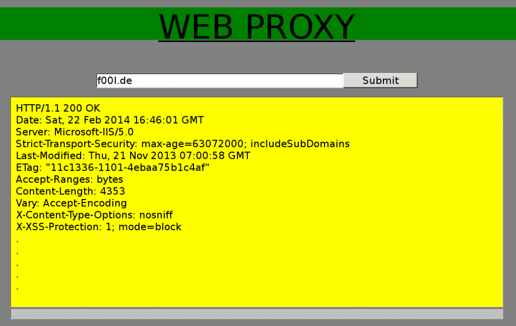 CodeGate CTF 2014 - Web Proxy - Website