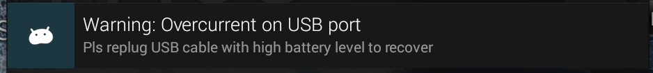 Android overcurrent USB port with UMTS stick